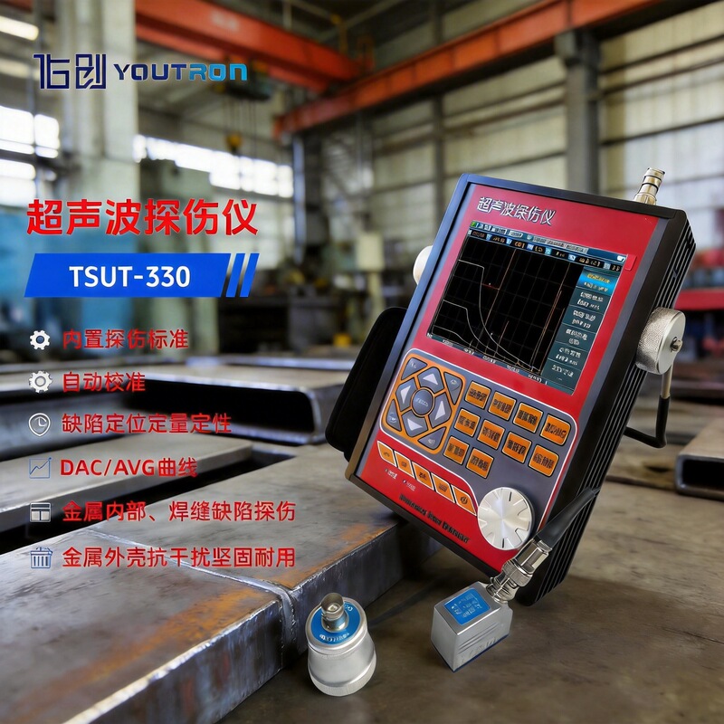 Ultrasonic Flaw Detector Non-Destructive Testing of Metal Welds, Cast and Forged Parts, Mold Steel Cracks, Sand Holes, Pores and Inclusions Detection