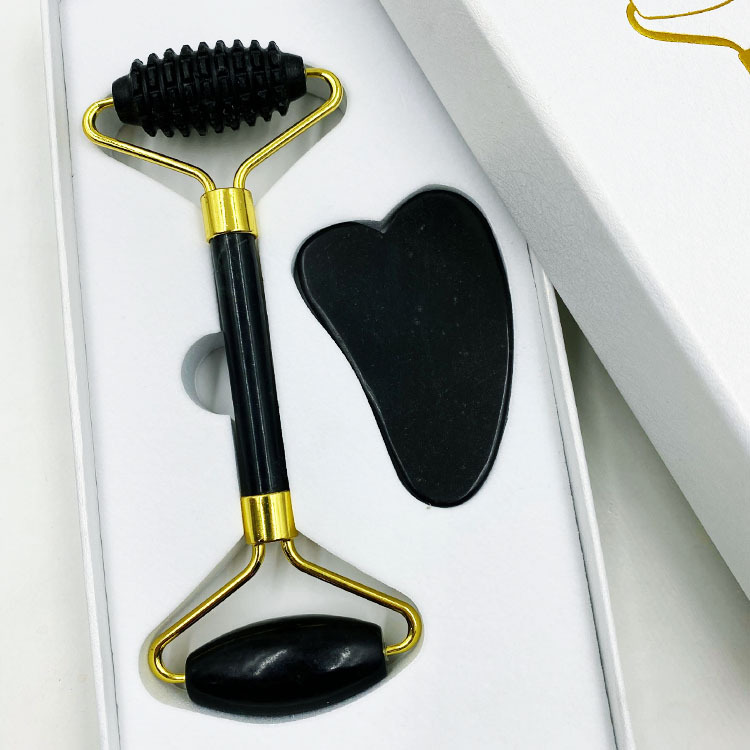 Natural jade beauty device dual-head jade roller face massage complete set beauty device export jade wholesale