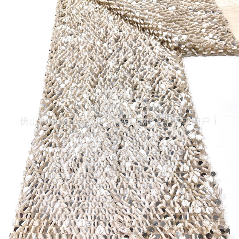 Fabricantes nuevos tejidos de sequillas escamas de pescado espectáculo de escenario vestido de fiesta vestido de fiesta tela