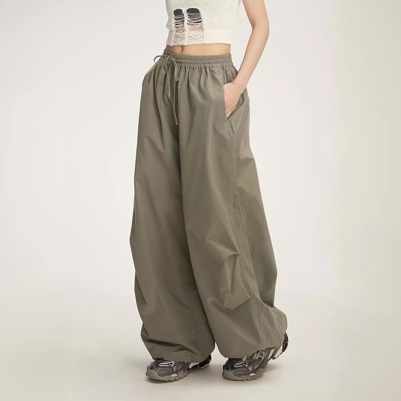 American Casual Wide Leg Sports Pants Stretch Waist Trendy Brand Loose All-match Air Pants Parachute Pants