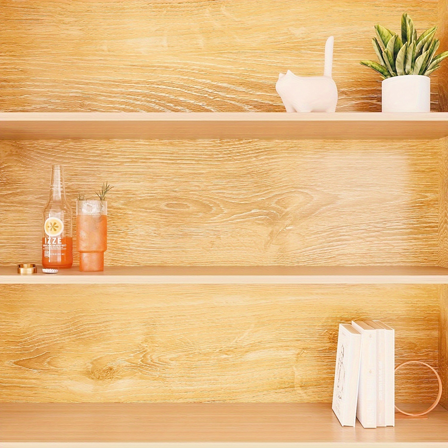 Modern Natural Wood Wallpaper Self-adhesive Waterproof Wall Decor_voghion.com