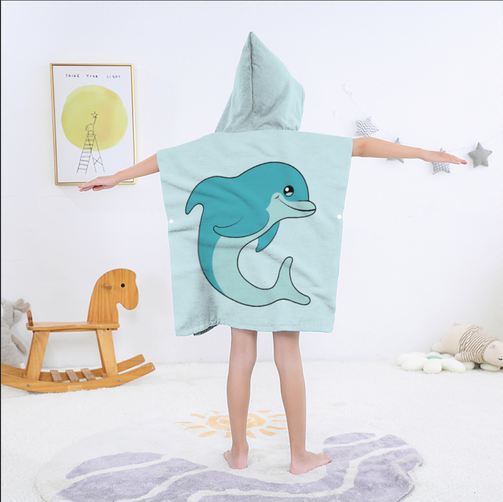 Toallas de baño con capucha transfronterizas para niños, capa, baño de bebé, secador rápido, albornoz, capa grande, capa de toalla de baño