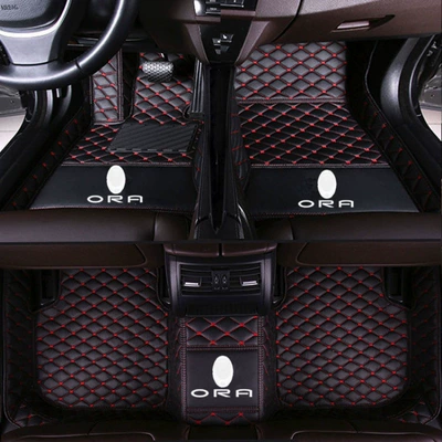 Modelə uyğun ayaqaltı Cat, special full-coverage car floor mats - euleriq-single-layer-black-and-red
