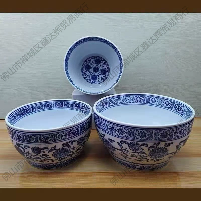 Сине-белая фарфоровая чашка для тушения, чашка для курицы с лотосом, керамическая миска для приправ самообслуживания, посуда, суповая миска, специализированный гостиничный комплекс