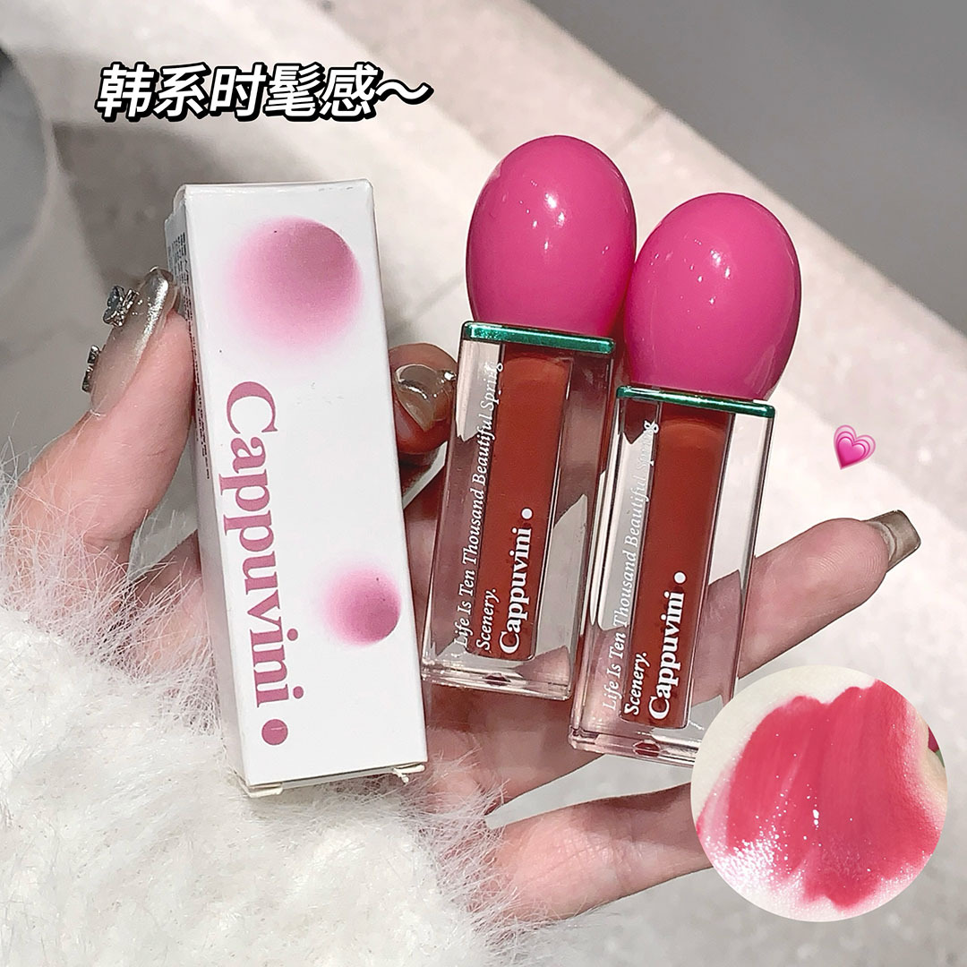 Cappuvini esmalte labial transparente de agua maná espejo transfronterizo falso blanco de la cara de los estudiantes maquillaje lápiz labial al por mayor