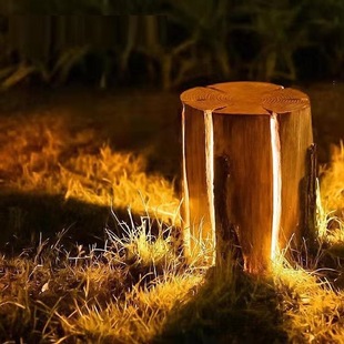 Park tree stump lamp landscape garden Wood stump lamp Villa simulation luminous resin outdoor led fiberglass waterproof