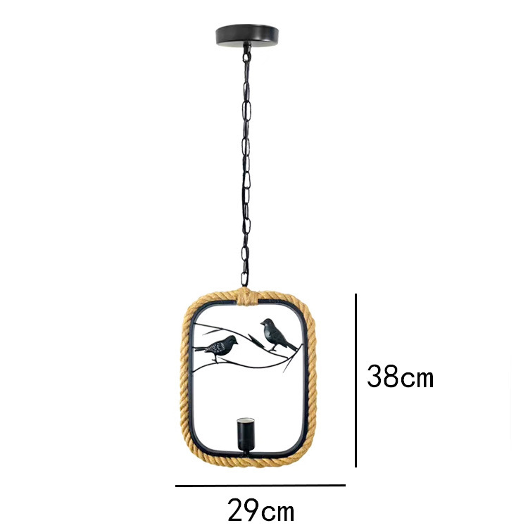 Nuevo candelabro de pájaro de hierro forjado de cuerda de cáñamo chino sala de estar comedor salón de té tatami zen candelabro de pájaro de cuerda de cáñamo