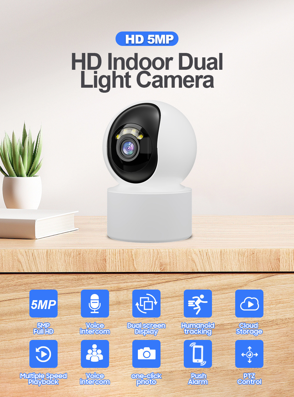 Indoor Home Überwachungskamera Wireless WiFi HD Vollfarb-Nachtsicht Handy Remote Monitor *_voghion.com