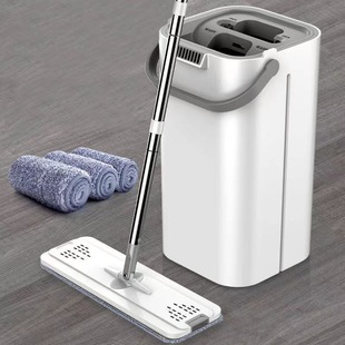 Thickened Mop, Hands-Free Lazy Flat Mop, Household Portable One-Drag Clean Dry and Wet Dual-Use Flat Mop Artifact