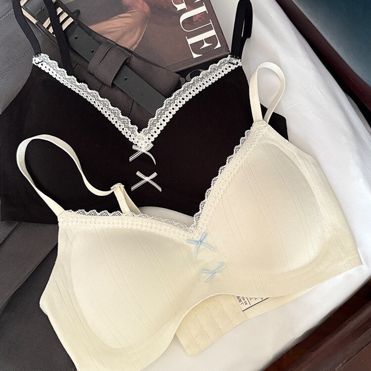 薄款蕾丝碎花内衣女士小胸聚拢透气无钢圈收副乳防下垂少女文胸罩|undefined