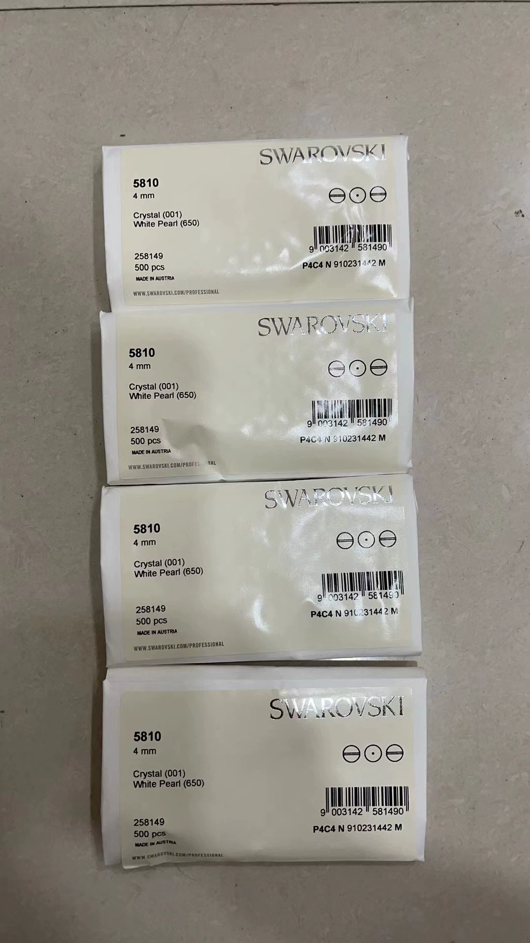 Заводская поставка имитации Swarovski круглая жемчужина с полым отверстием 5810, проходное отверстие, хрустальная жемчужина, поштучная отгрузка
