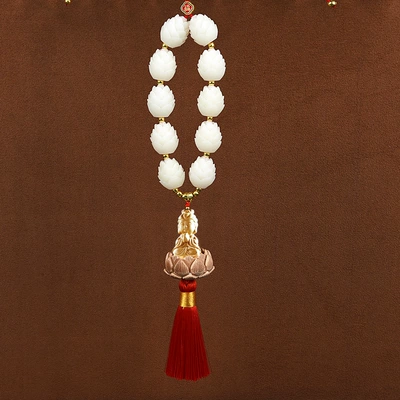 Car hanging, Tiktok Popular Lotus Little Buddha - good-luck-guanyin-red-tassel