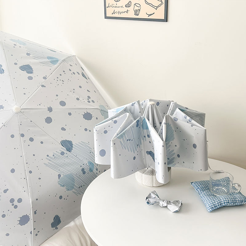 Umbrella Ins Niche Fully Automatic Reinforced Sun Protection Small Fresh Parasol for Both Rain and Shine, Good-Looking Students for Men and Women