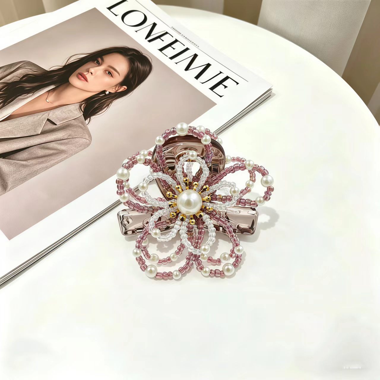 93#【핑크】비즈【4.5cm】