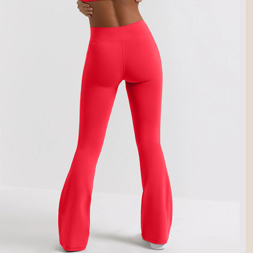 Amazon Invisible High-Waist Yoga Pants with Buttock Lifting and Abdominal Strengthening, Fitness Sports Breathable Bare-Foot Pilates Wide-Leg Yoga Pants