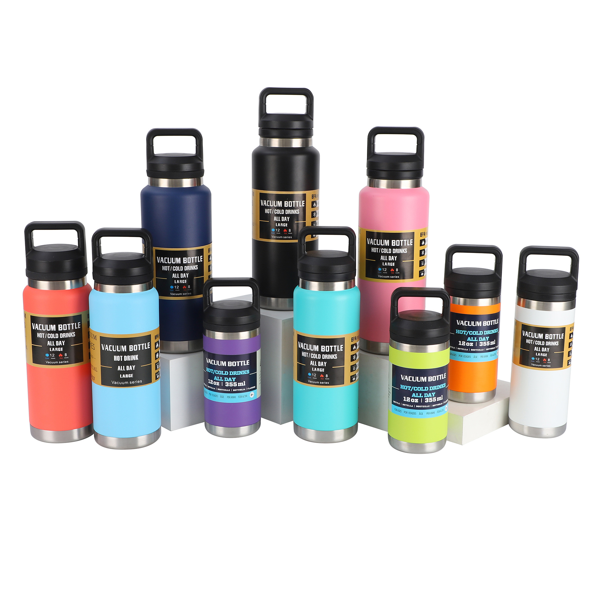 定制跨境美式保温杯304不锈钢手提便携运动水壶真空大容量太空壶