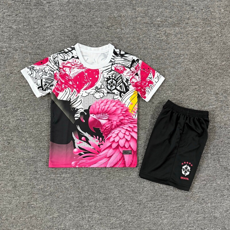 2526足球俱乐部儿童装套装特别版足球服巴西皇马巴萨短袖t恤球衣|undefined