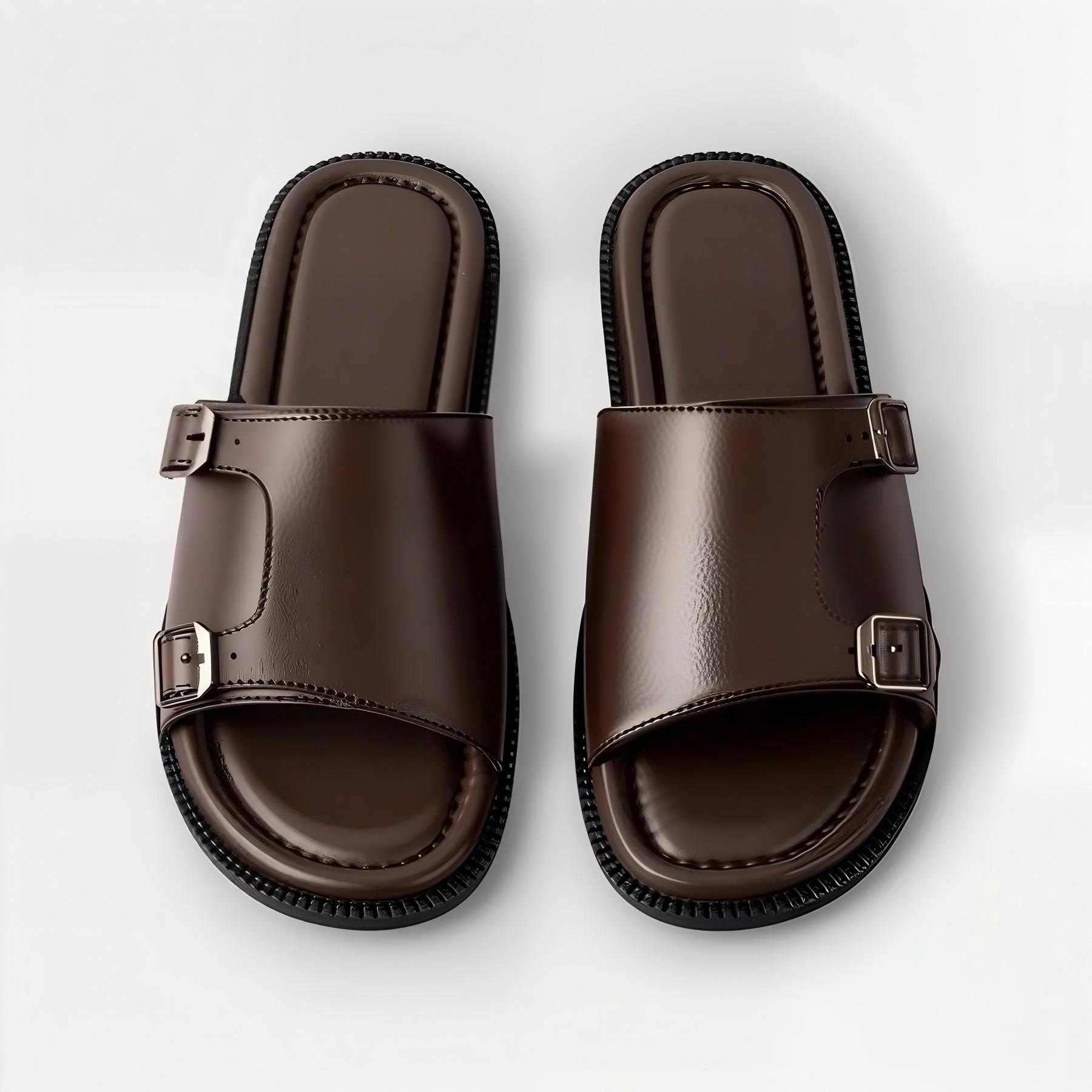 Sandales homme à boucle sandales décontractées à une bride_voghion.com