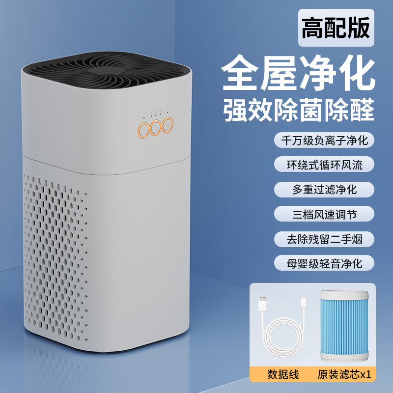 亚马逊桌面负离子空气净化器静音除甲醛去异味二手烟室内氧吧跨境|undefined