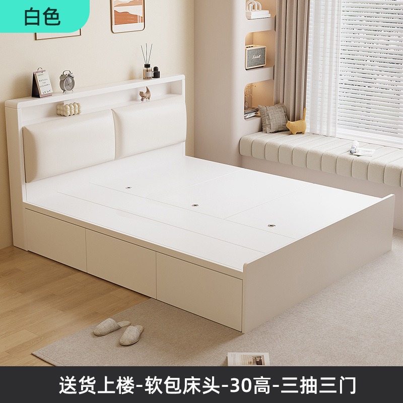 畳ベッド家庭用ハイボックス収納ベッドダブルベッドモダンシンプル収納ベッドシングルベッド小型ボックスベッド|undefined