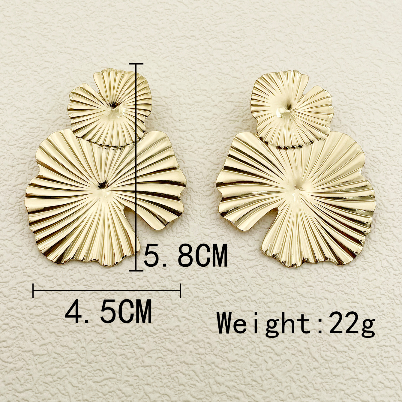 Streetwear Lotus Leaf Stainless Steel Plating Drop Earrings 1 Pair display picture 3