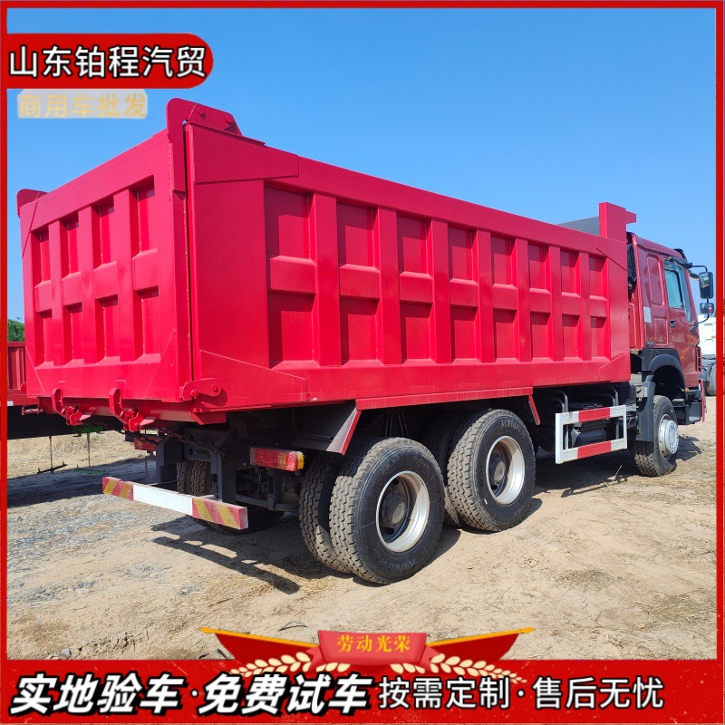 Foreign trade cross-border HOWO dump truck, 371/430 horsepower, large box, rear eight-wheel, for construction
