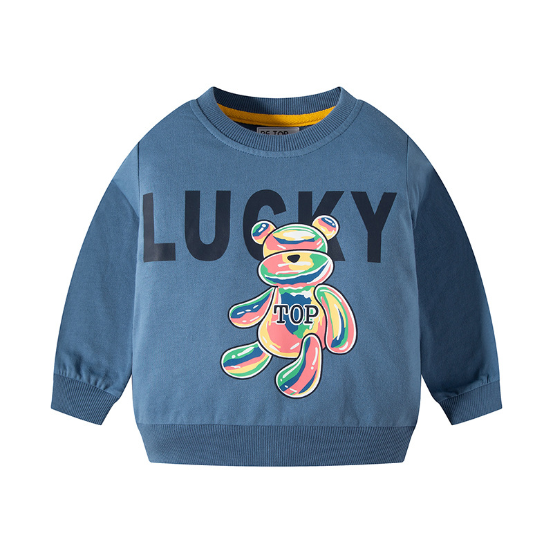 Los niños del otoño y el invierno Nuevos niños y niñas de dibujos animados oso impreso suéter bebé Jersey algodón manga larga top