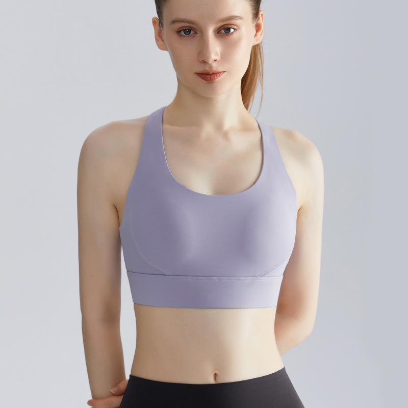 Wiman nueva ropa interior deportiva femenina taza fija a prueba de choque delgada running poliesterona malla vacía hermosa ropa interior de yoga