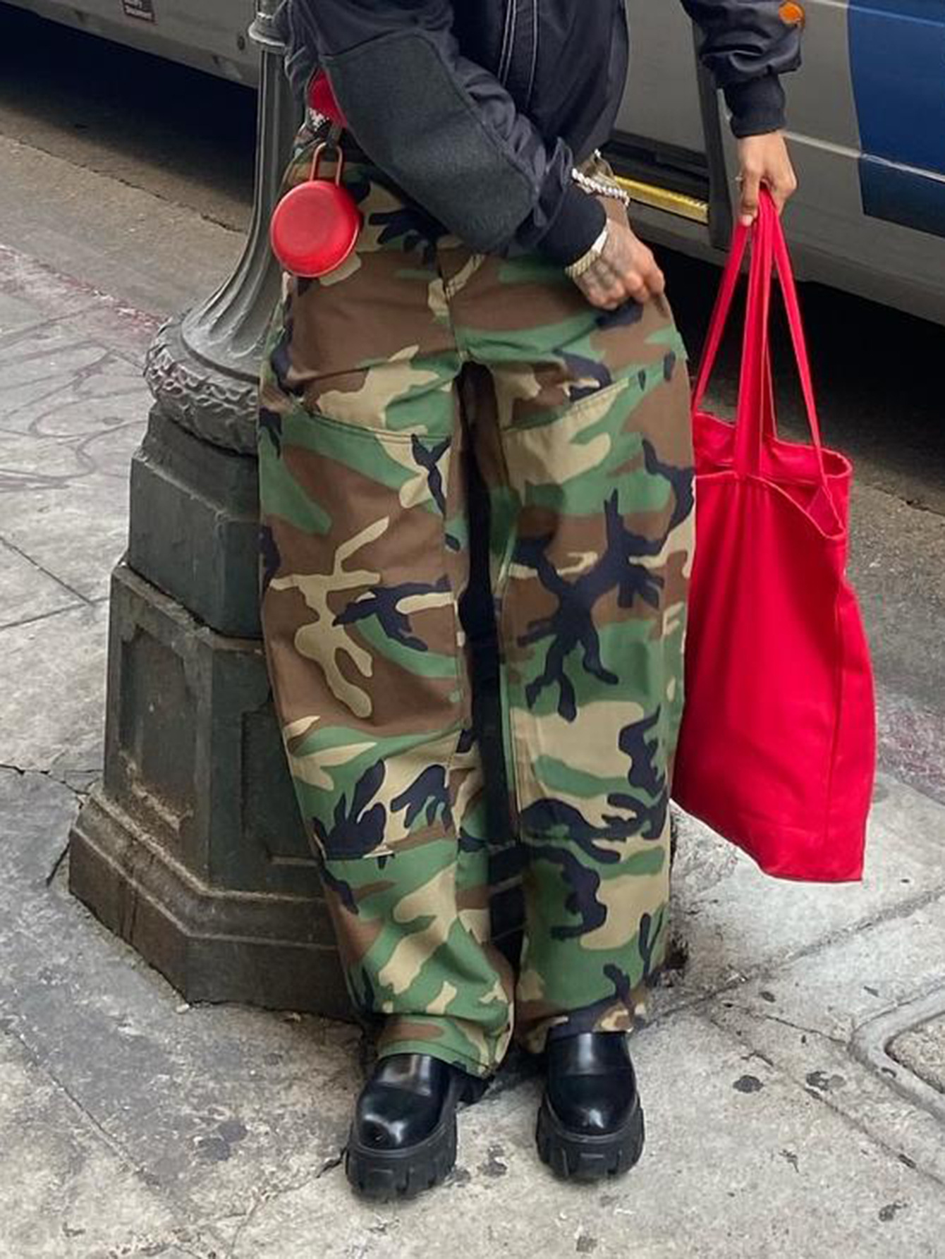 Herren Camouflage Cargohose Locker Geschnittene Arbeitshose_voghion.com