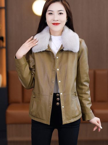 加绒皮棉袄短外套女秋冬季新款时尚气质百搭显瘦皮衣皮夹克