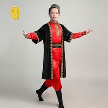 新疆舞蹈服成人男士维吾尔族新疆马甲套装广场舞少数民族表演服男