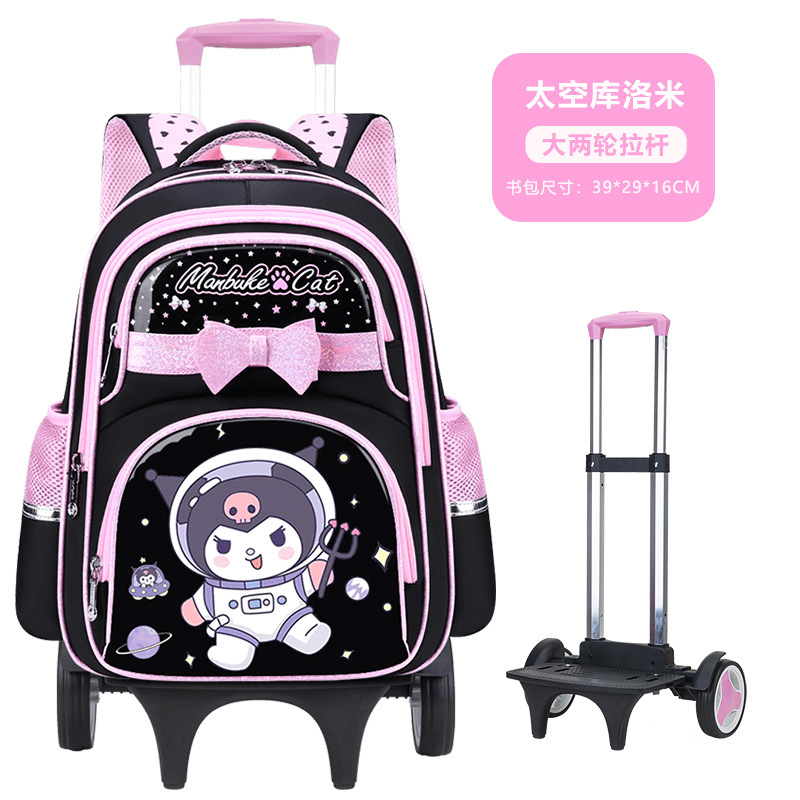 Mochila Escolar con Carro de Tela Oxford Impermeable y Transpirable para Escuela Primaria