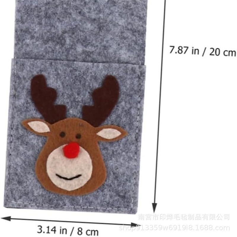 スポット卸売フェルトクリスマスカトラリーセットカトラリーバッグクリスマスツリーフォークスプーンカトラリーバッグ装飾テーブルマットコースター|undefined
