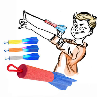 热销儿童趣味led泡沫跺脚手指火箭发射器玩具气动火箭带灯软体|ms