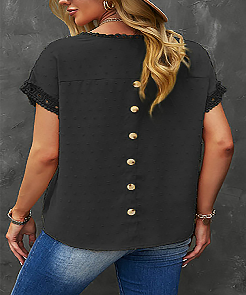 Frau T-shirt Bluse Kurzarm T-shirts Lässig Einfarbig display picture 5