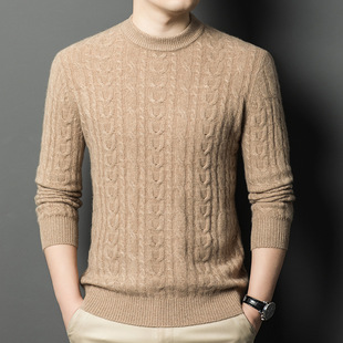 100 pure cashmere men's autumn and winter thick warm sweater casual dad business casual cashmere sweater sweater