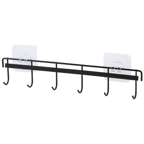 6-in-1 Kitchen Hook, No-Drill Wall Mount Hook, Strong Adhesive Iron Art Hook, Invisible Strong Adhesive Kitchen Utensil Rack Hook