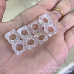 天然白玛瑙方形跑环配饰 手工DIY手链项链外方内圆玉环配饰批发-阿里巴巴