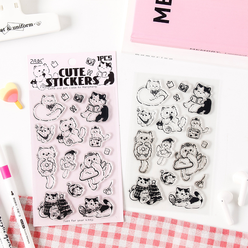 You Miao Painting Series Dibujos animados gato transparente sello de silicona bricolaje libro de mano material de decoración sello especial transfronterizo