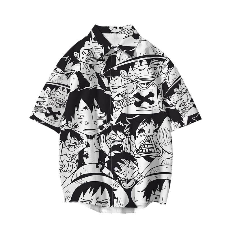 One Piece 3D Digital Printing Couple's Short-Sleeved Shirt Export Factory One Piece Customized Casual and Versatile