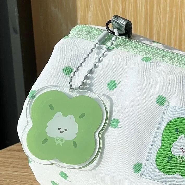 简约小清新四叶草笔袋日系高颜值学生文具收纳包可爱大容量铅笔盒|undefined