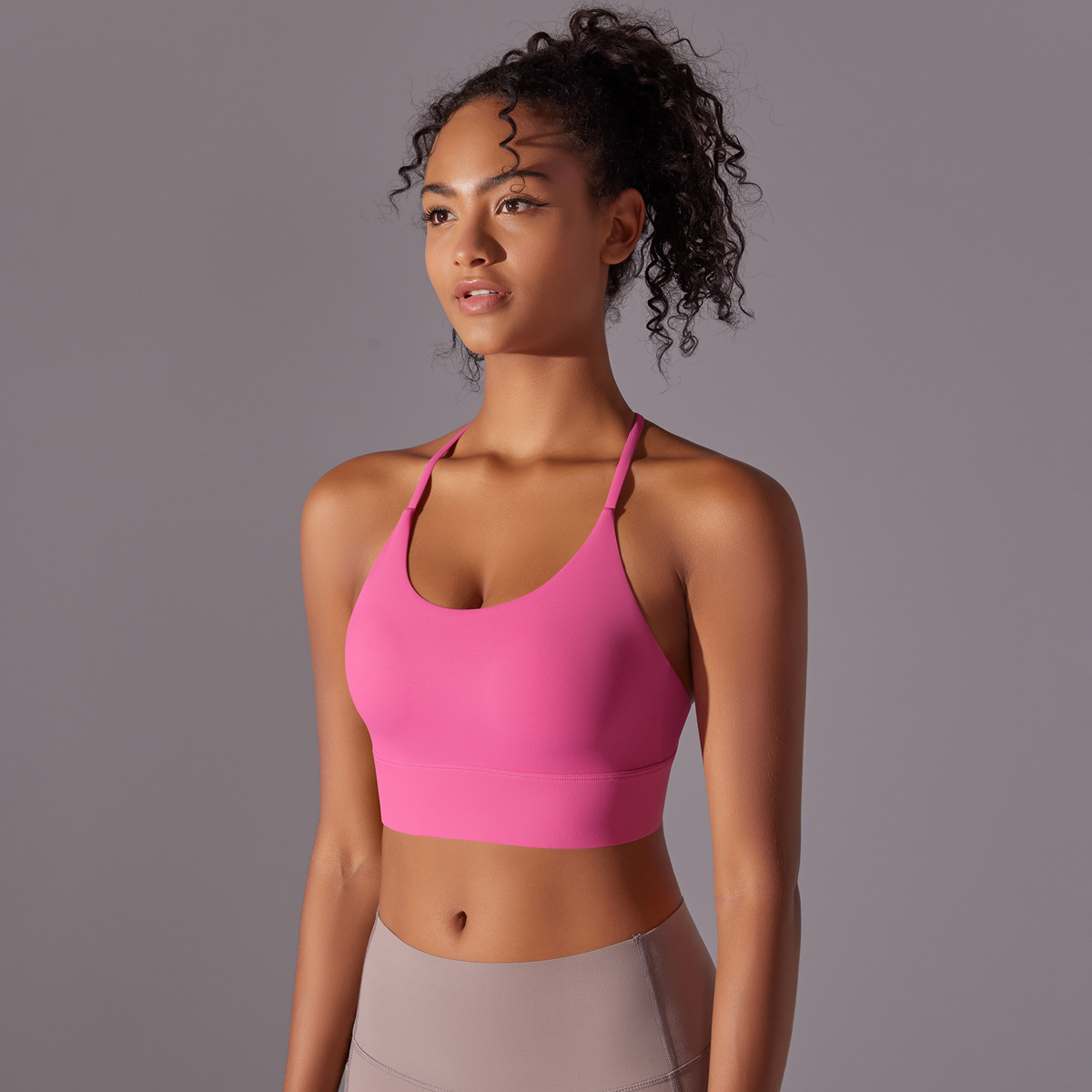 140g Weight Sleeveless Sleeve Length Nylon Fabric Type Short Top Length Halter Crisscross Tank Tops Type Fitness, Yoga, Sports Occasion Halter Neck Neckline Solid Color Pattern Sports Style Sports Solid Color Nylon Halter Neck Active Tops Halter Crisscross Tank 15