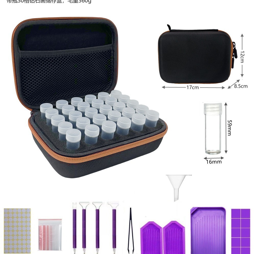 Conjunto de herramientas de pintura de diamante bolsa de almacenamiento Caja de Herramientas 30/60 botella de rejilla multifuncional portátil pintura herramienta traje