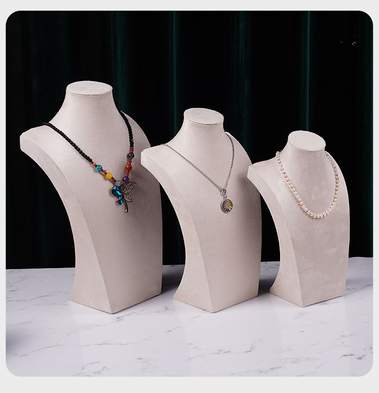 Solid Color Pattern Simple Style Style 1 Piece Wood Flannel Simple Style Solid Color Jewelry Display Bust