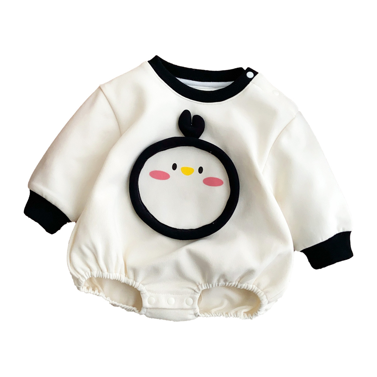 Ropa para niños coreanos, primavera de 2025, traje de gatear para bebés de manga larga, traje de una pieza para bebés masculinos, traje de gatear triangular