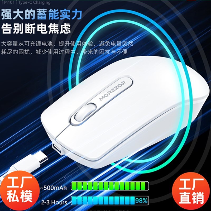New Private Model M101 Rechargeable Bluetooth Dual-Mode Silent Wireless Mouse Cross-Border Computer Office Bluetooth Mouse