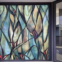 欧式复古磨砂窗花纸美式彩色玻璃贴纸透光不透明自粘可移除窗户纸