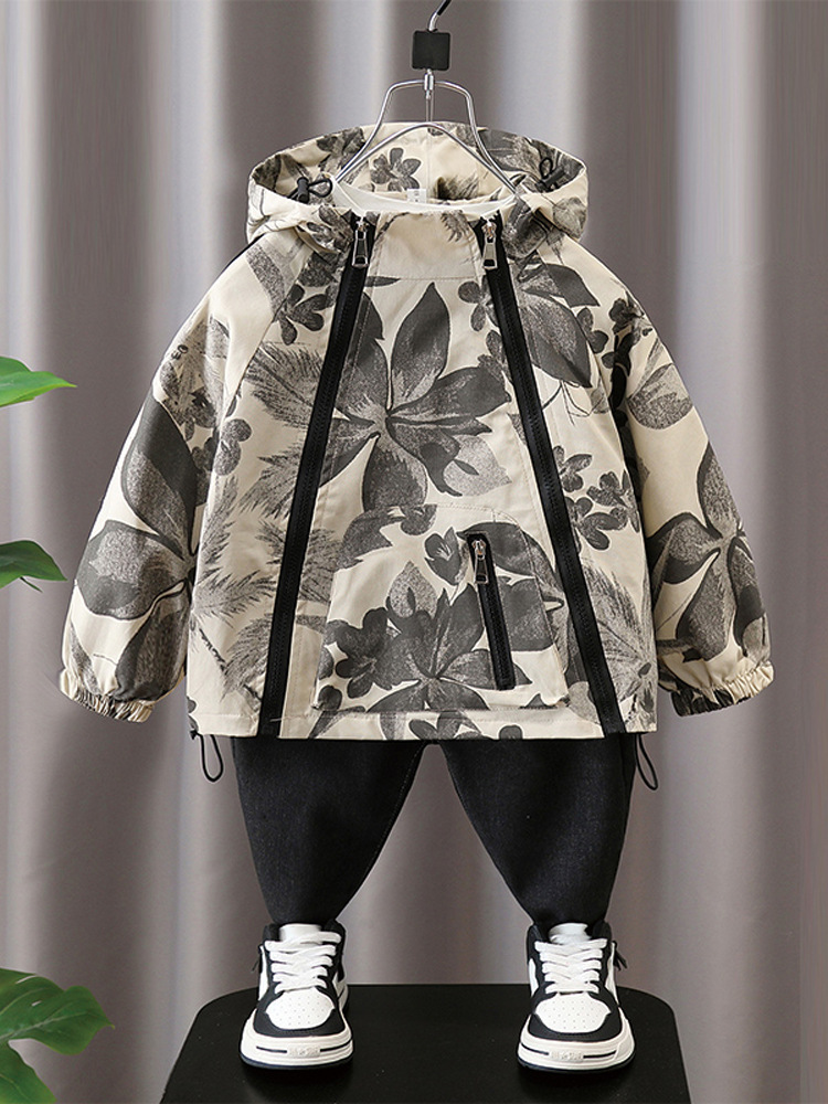 6213 Ropa para niños Chaqueta para niños Primavera y otoño 2025 Nuevo estilo Chabardina hermosa Chaquetas a prueba de viento para bebés Tendencia