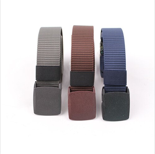 Wholesale casual canvas belt for students military training nylon waist tie outdoor sports tactical versatile smooth buckle soft belt