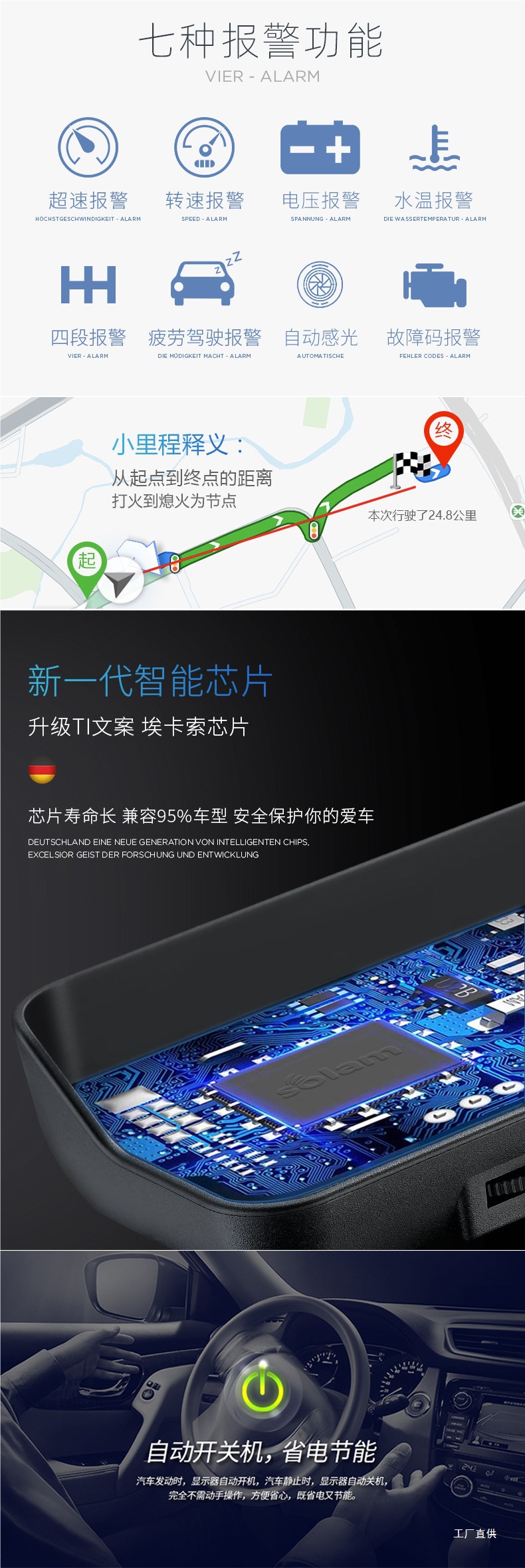 【Official Genuine Product】Car Hud Head-Up Display Universal Obd Speed Display Multifunctional Head-Up Display for Cars